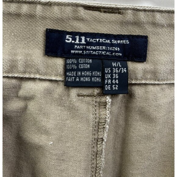 5.11 Tactical Series Mens Cotton Khaki Pants 36 x 34 Relaxed Fit Durable Design - Picture 4 of 10